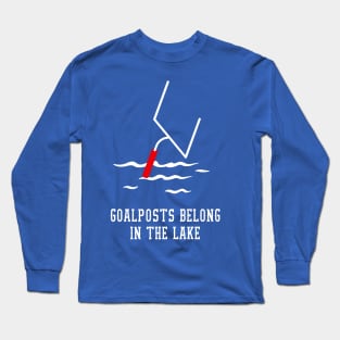 KU Football Goals Posts Belong in the Lake Long Sleeve T-Shirt